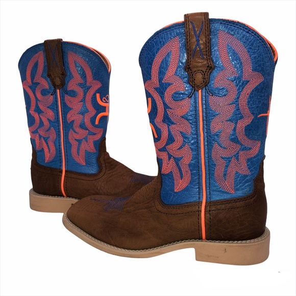 Twisted X Other - Twisted X YHY0001 Kids Western Hooey Cowboy Neon Blue Boots -1.5